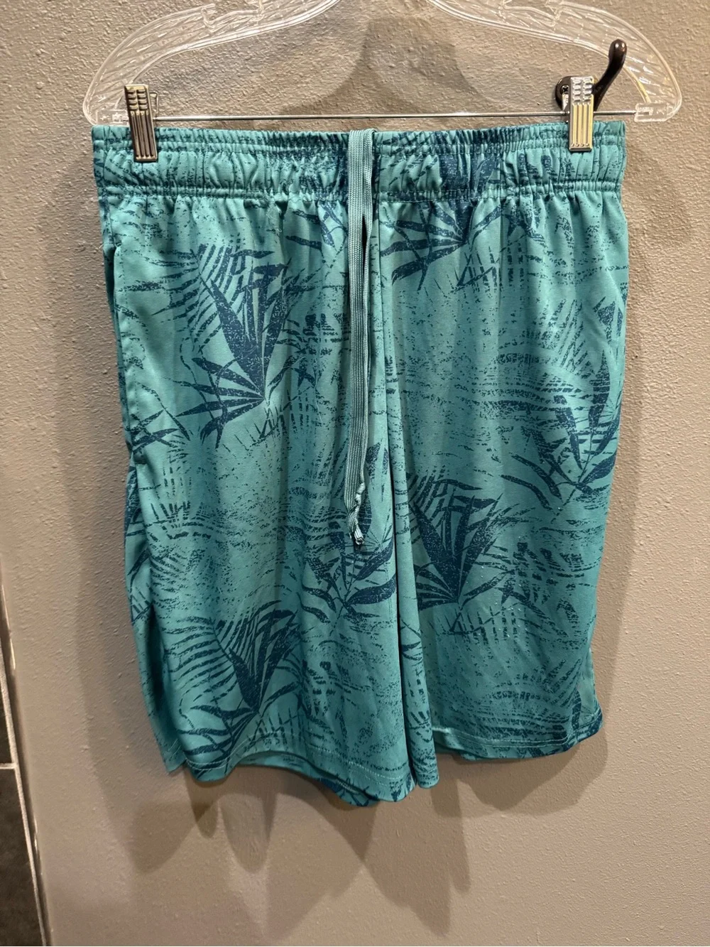 Kids Teal Tropical Print Matching Shirt & Shorts Set